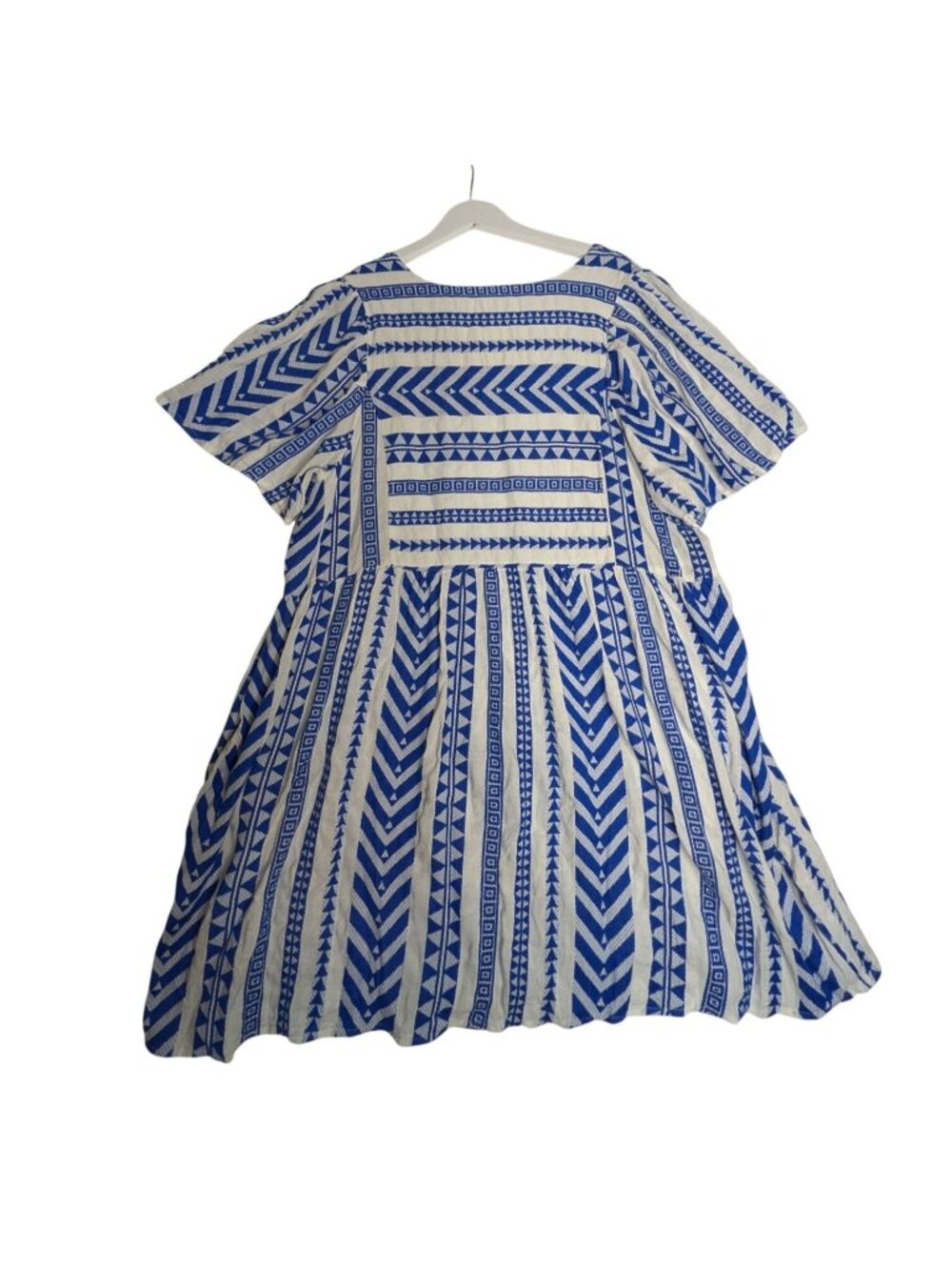 Old Navy V-Neck Blue & White Swing Dress Plus Size XXL Cotton Blend - Picture 11 of 12